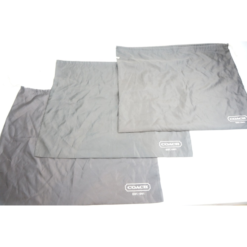 Coach Dust Bag Set of 3 Dark Gray Drawstring Storage Bags Excellent